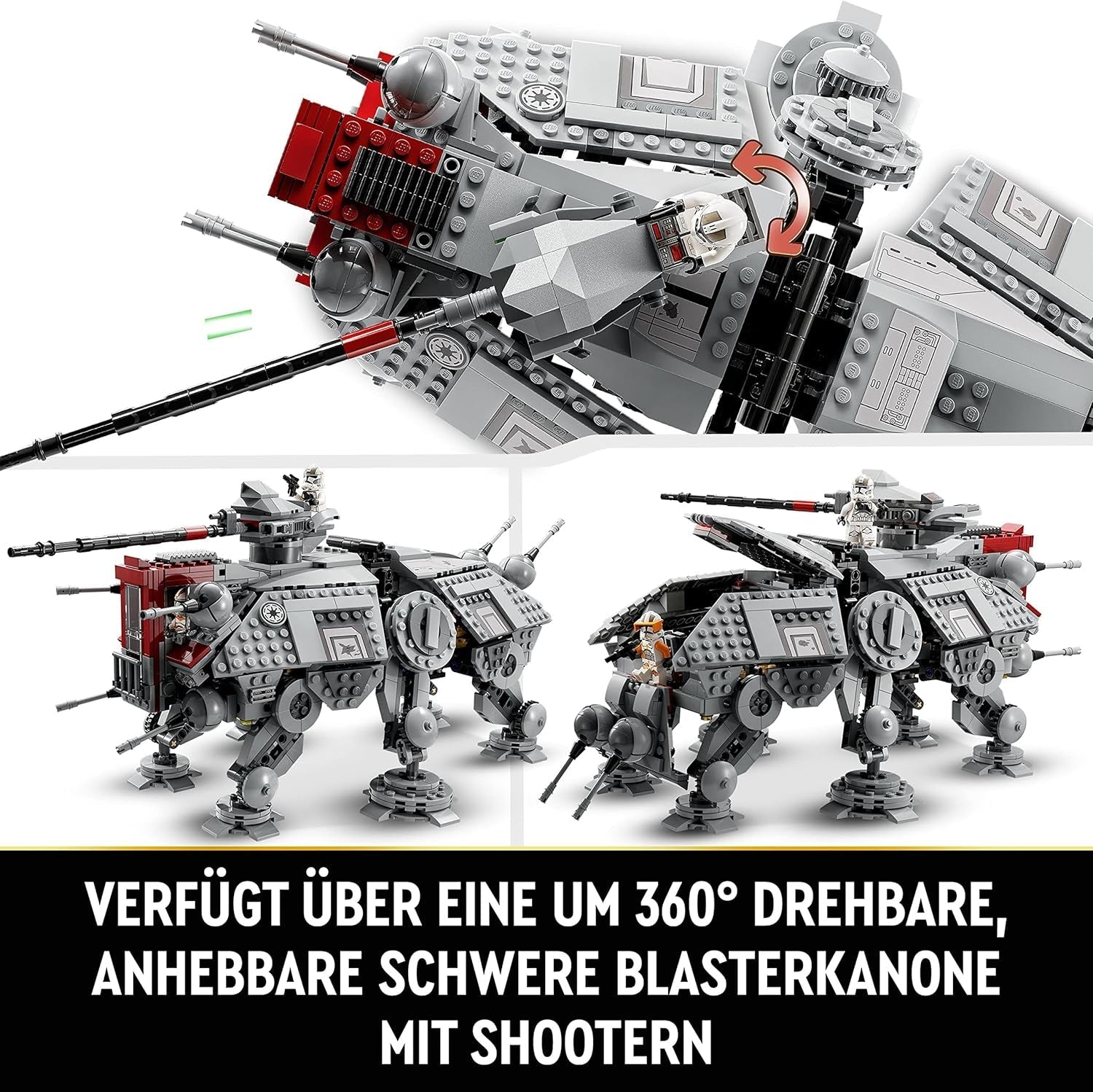 LEGO Star Wars At-Te Walker mobiel speelgoedmodel minifiguurset inclusief 3 Clone Troopers, Battle Droids en Dwarf Spider Droid 75337 Bouwsets Bekijk de LEGO-Store