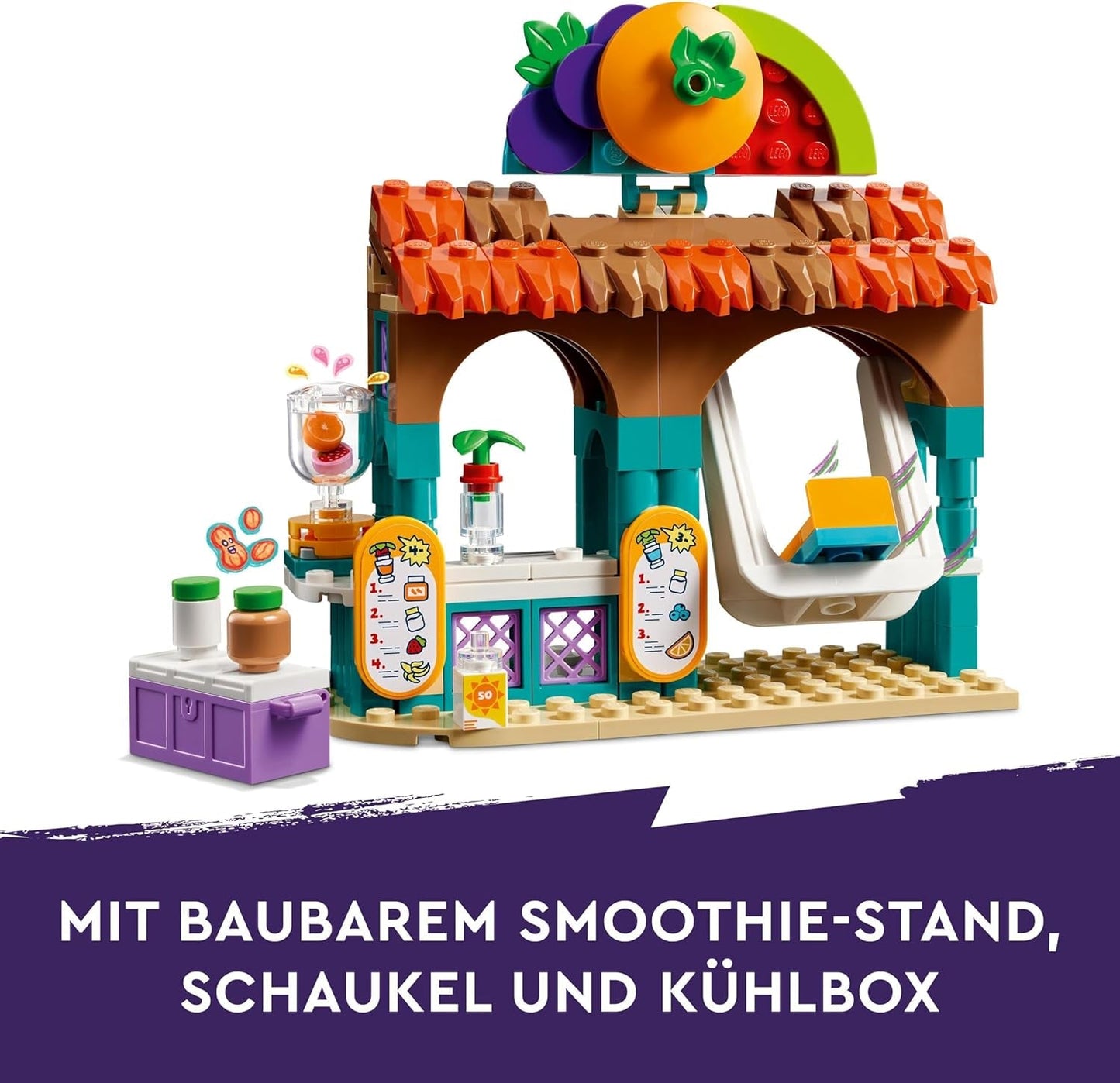 LEGO Friends Smoothiekraam op het strand Rollenspelspeelset Cadeau-idee voor meisjes en jongens vanaf 6 jaar met speelfiguren Schildpad en accessoires Sociaal ontwikkelingsspeelgoed 42625 Bouwsets Bekijk de LEGO-Store