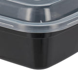 Relaxdays maaltijdbereidingsdozen, set van 10, 2 compartimenten, magnetronbestendig, 800 ml, plastic voedseldoos met deksel, zwarte voedselbewaardozen Naty Shop