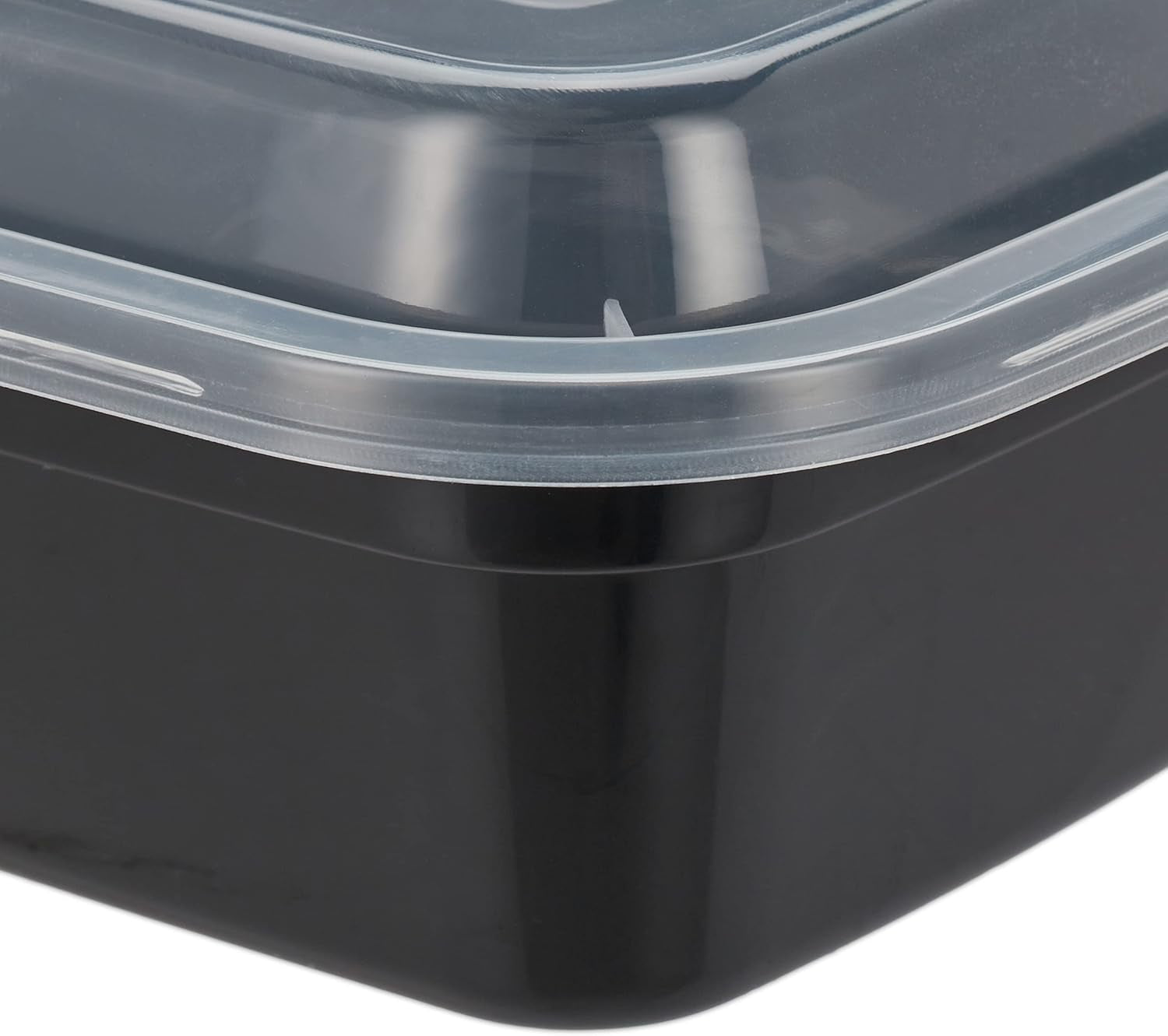 Relaxdays maaltijdbereidingsdozen, set van 10, 2 compartimenten, magnetronbestendig, 800 ml, plastic voedseldoos met deksel, zwarte voedselbewaardozen Naty Shop