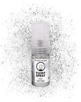 Eetbare glitter food spray NEW SILVER SHIMMERING 5G pomp met metallic poeder voor snelle en effectieve decoratie van taarten, crèmes, gelei, pralines, chocolade en suikerdecoraties