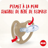 NUK Space Night-fopspenen, 0-6 maanden, extra grote ventilatieopeningen, Glow in the Dark, BPA-vrije siliconen, vos en lieveheersbeestje, 2-pack