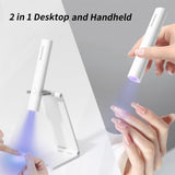 Denabuty UV-lamp voor gelnagellak, mini UV-LED-lamp voor nagelvervanging met standaard Tragbare kleine UV-nagellamp voor gelnagellak, voor Aushärten Von Nagelkleber & nageltips wit