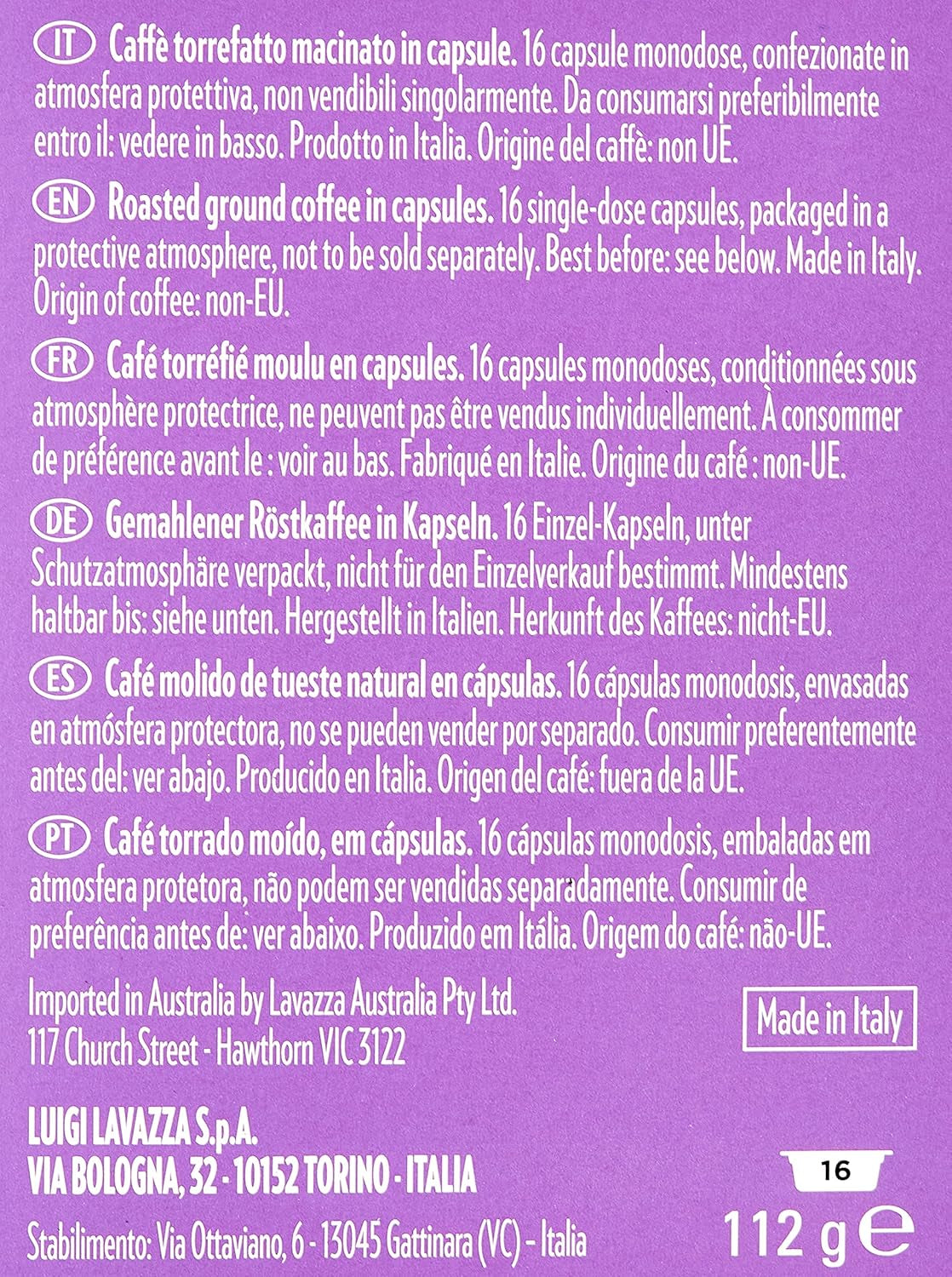 Lavazza A Modo Mio Espressozeep, 1 x 16 capsules (1 x 112 g)