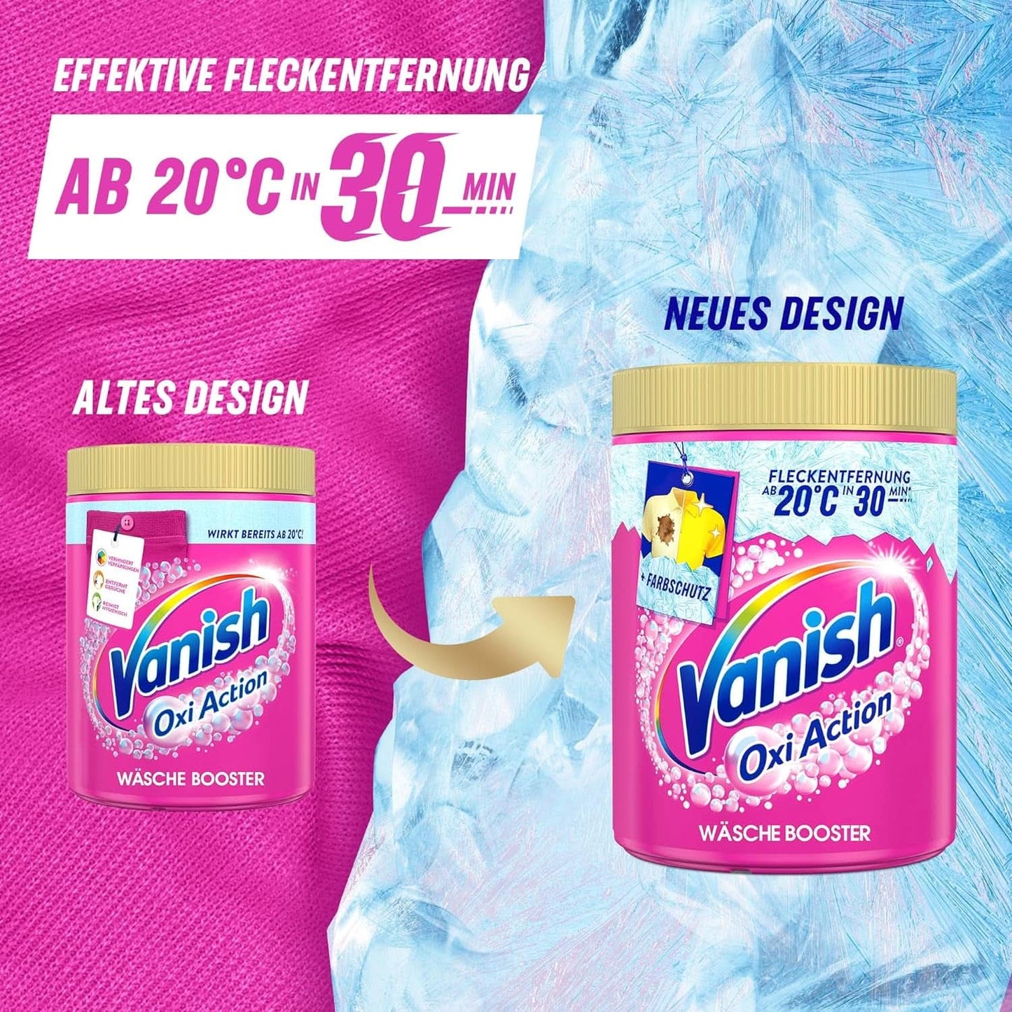 Vanish Oxi Action Poeder Roze - 1,125 Kg - chloorvrij vlekverwijderings- en wasverbeteringspoeder - voor gekleurde was Wasmiddelen Naty Shop