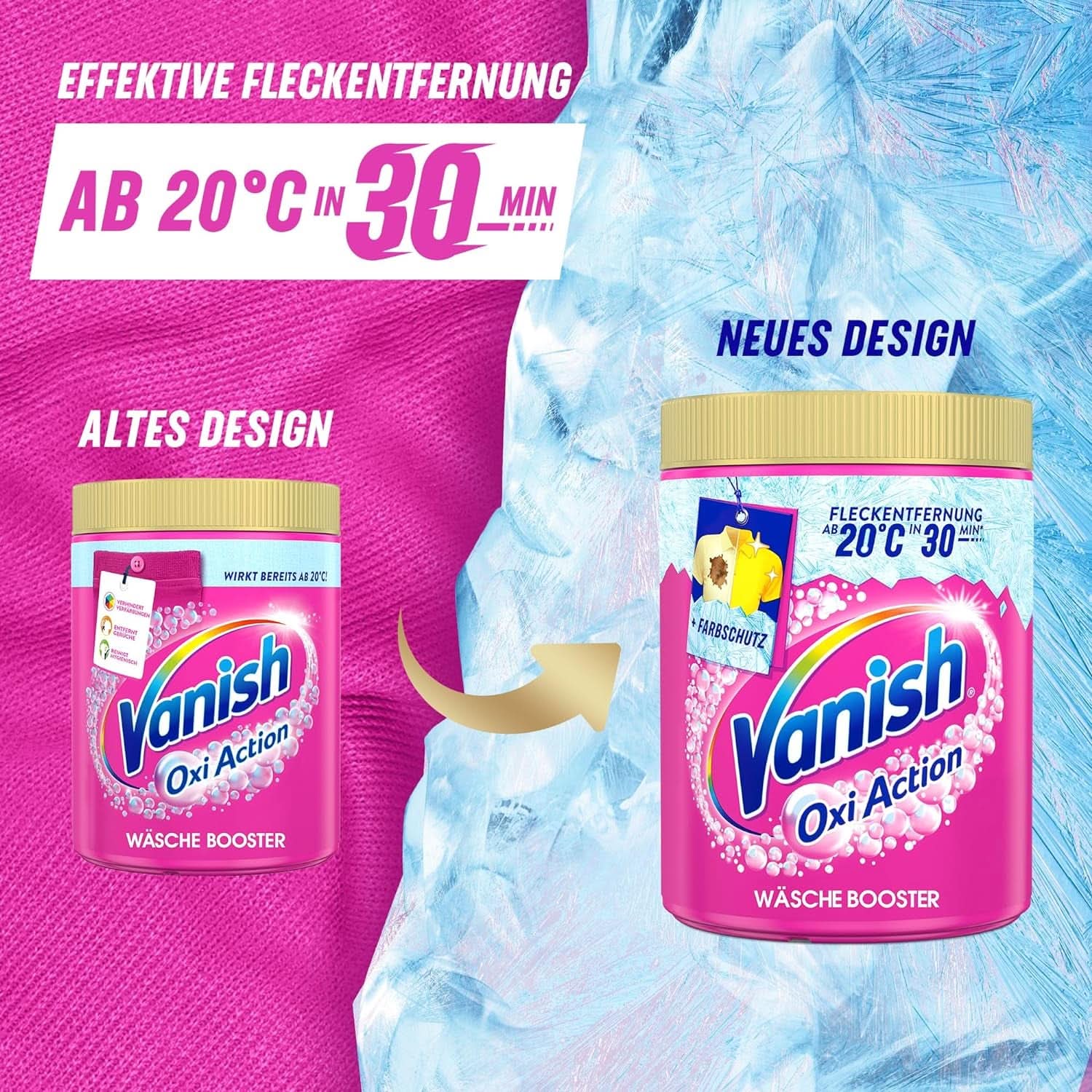 Vanish Oxi Action Poeder Roze - 1,125 Kg - chloorvrij vlekverwijderings- en wasverbeteringspoeder - voor gekleurde was Wasmiddelen Naty Shop