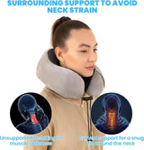 Nekkussen, Nekkussen voor vliegtuig, Reiskussen, Nekkussen voor volwassenen, Nekkussen voor auto, Huiskussen, Ergonomisch kussen van traagschuim, Wasbare smalle rug, Verstelbaar, Grijs