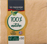 Le Napage 50 katoenen servetten 25 X 25 cm, 3-laags, FSC wit