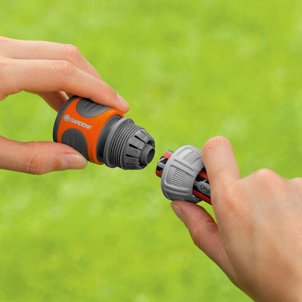 Gardena Koppelingsset: Slangkoppeling voor 13 mm (1/2 inch) en 15 mm (5/8 inch) verlenging, zelfs onder hoge waterdruk, eenvoudige montage (18283-20)
