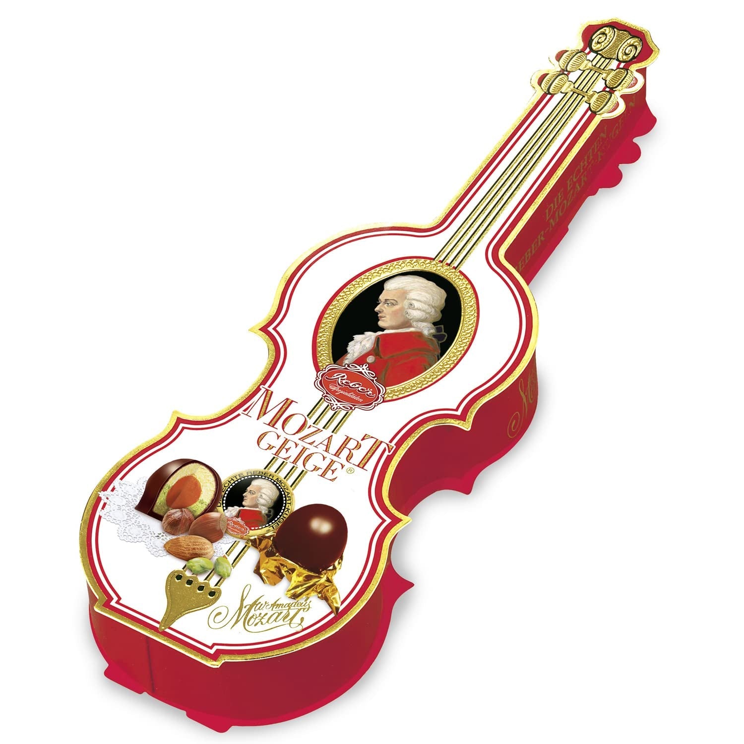 Reber Mozart-balletjes met pure chocolade, verpakking van 6 met marsepein en nougat, veganistisch - 1 x 120 g