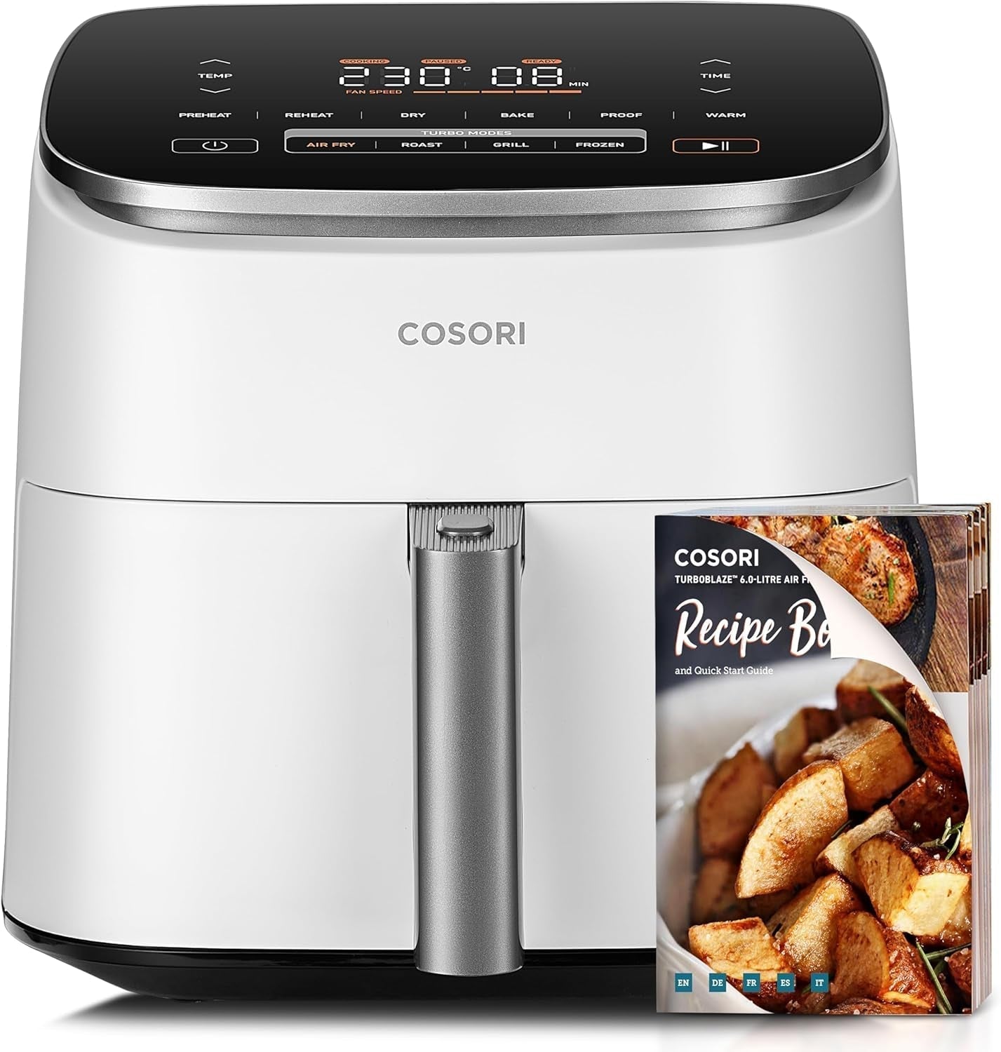 Cosori Turboblaze Heteluchtfriteuse Airfryer, 9-in-1, 6 liter, stil Apparaten Naty Shop Wit Turboblaze