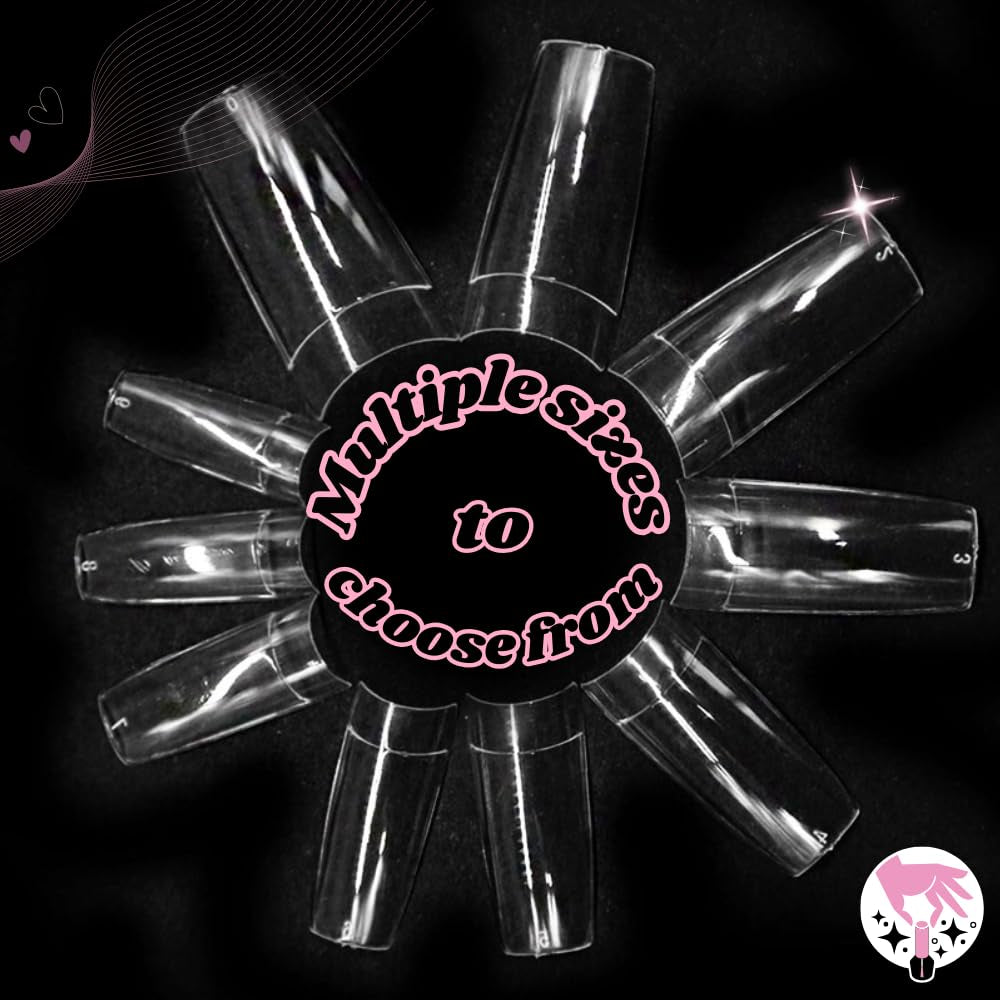 TRIXES 500 stuks gelnageltips Franse nagels Heldere acryltips voor doe-het-zelf-manicure 10 verschillende ontwerpen