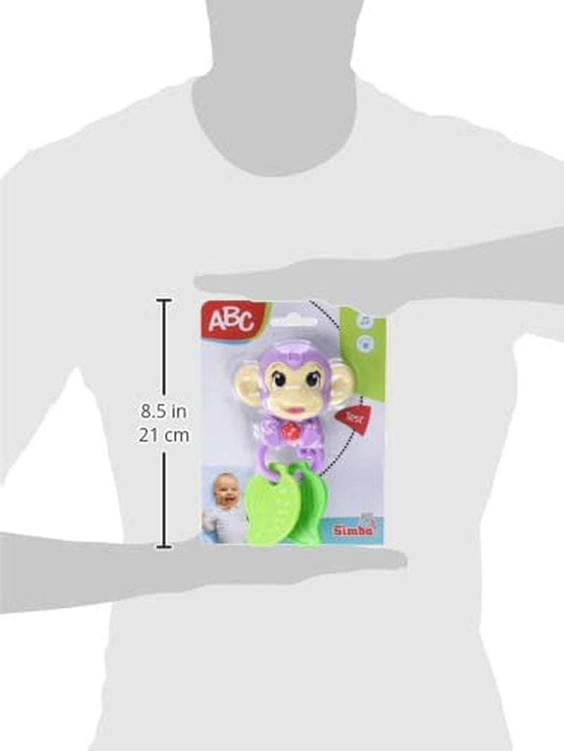 Simba 104010192 - ABC-aap muzikale rammelaar, 2 sensorische elementen, met muzikale functie, 17cm, speelgoed voor kinderen, vanaf 6 maanden Babyspeelgoed Naty Shop