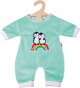 Heless 1181 - Pop-jumpsuit met stippenpinguïnontwerp, gemaakt van zacht velours met hoogwaardig borduurwerk, maat 28-35 cm