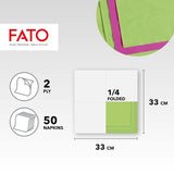 , Papieren wegwerpservetten, Ideaal voor informele lunches en buffetten, Verpakking van 50 servetten, Afmeting 33X33, 4-voudig, 2-laags, Appelgroene kleur, 100% puur cellulosepapier, FSC