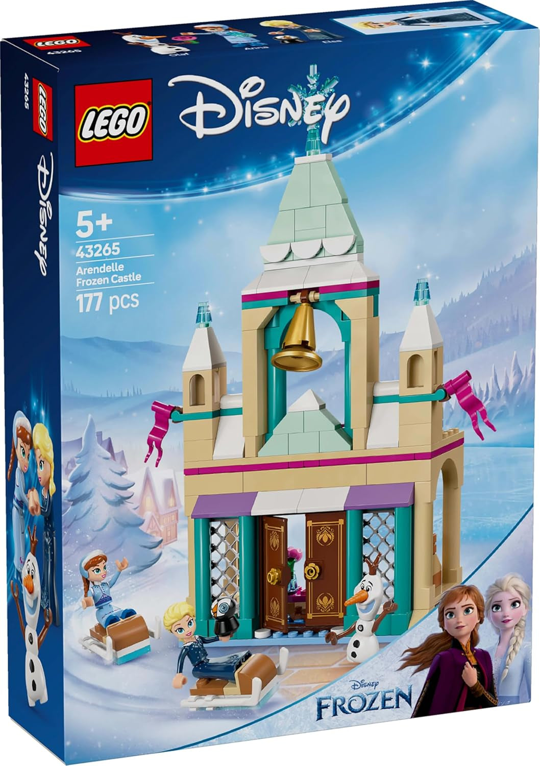 LEGO Ç€ Disney Frozen Kasteel van Arendelle, speelgoedprinses met minipoppen van ELSA, Anna en Olaf en een pinguïnfiguur, fantasiespeelset, cadeau voor meisjes van 5 jaar oud 43265 Bouwsets Besuche in LEGO-Store