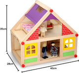Marionette Houten Speelgoed - Houten poppenhuis met meubeltjes en poppen - 11 stuks Poppenhuizen Naty Shop