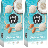 Suikervrije kokospralines met amandelen, feel FIT, geen toegevoegde suikers, 17% eiwit, 63 g