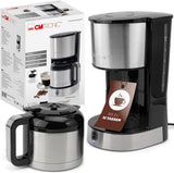 Clatronic® koffiezetapparaat met thermoskan voor 8–10 koppen koffie (ca. 1,2 l) | RVS filterkoffiezetapparaat | Dubbelwandige thermoskaraf | Geen temperatuurverlies | Koffiezetapparaat 800 W | KA 3805