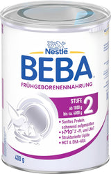 BEBA Premature Infant Formula Stage 2 - Premature baby's na ontslag uit het ziekenhuis, babyvoeding, babymelkpoeder, 1 pak (1 x 400 g)