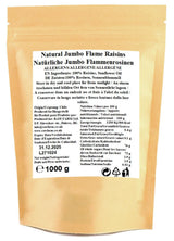 1 kg rauwe Jumbo Flame rozijnen, heel fruit, glutenvrij, sojavrij, geen toegevoegde suikers, geen bewaarmiddelen, geen zoetstoffen, met zonnebloemolie Gedroogde producten Naty Shop