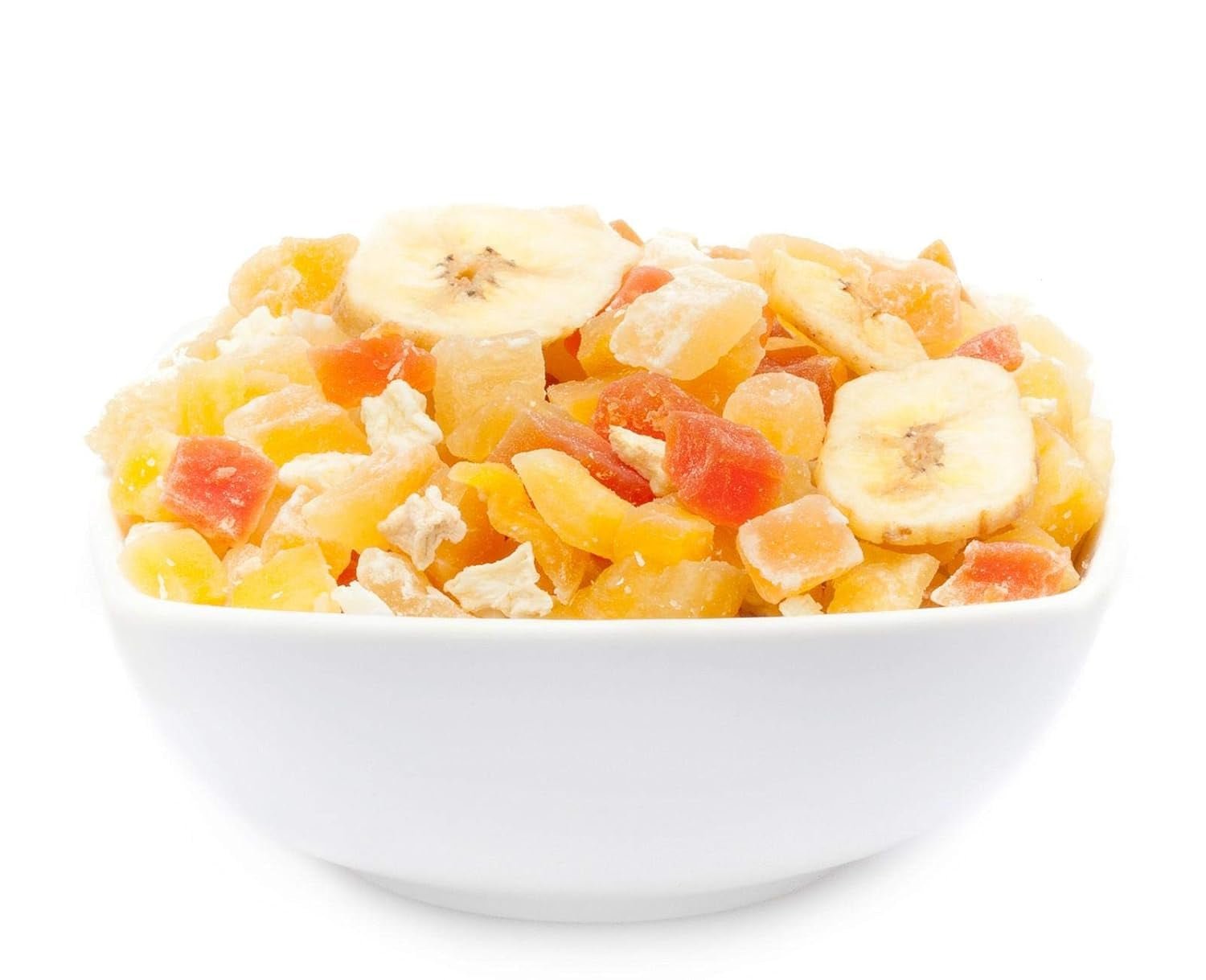 1 x 3 kg exotisch fruitmix gekonfijt fruit stukjes papaya mango meloen ananas kokosnoot appel banaan vetarm zoutarm vegetarisch glutenvrij lactosevrij Gedroogde producten Mijn winkel 3 kg (1 pak)