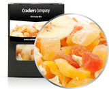 1 x 3 kg Exotische fruitmix Stukjes gekonfijt fruit Papaja Mango Watermeloen Ananas Kokosnoot Appel Banaan Vetarm Zoutarm Vegetarisch Glutenvrij Lactosevrij Gedehydrateerde producten Mijn winkel 5 X 80G in doos (400G)