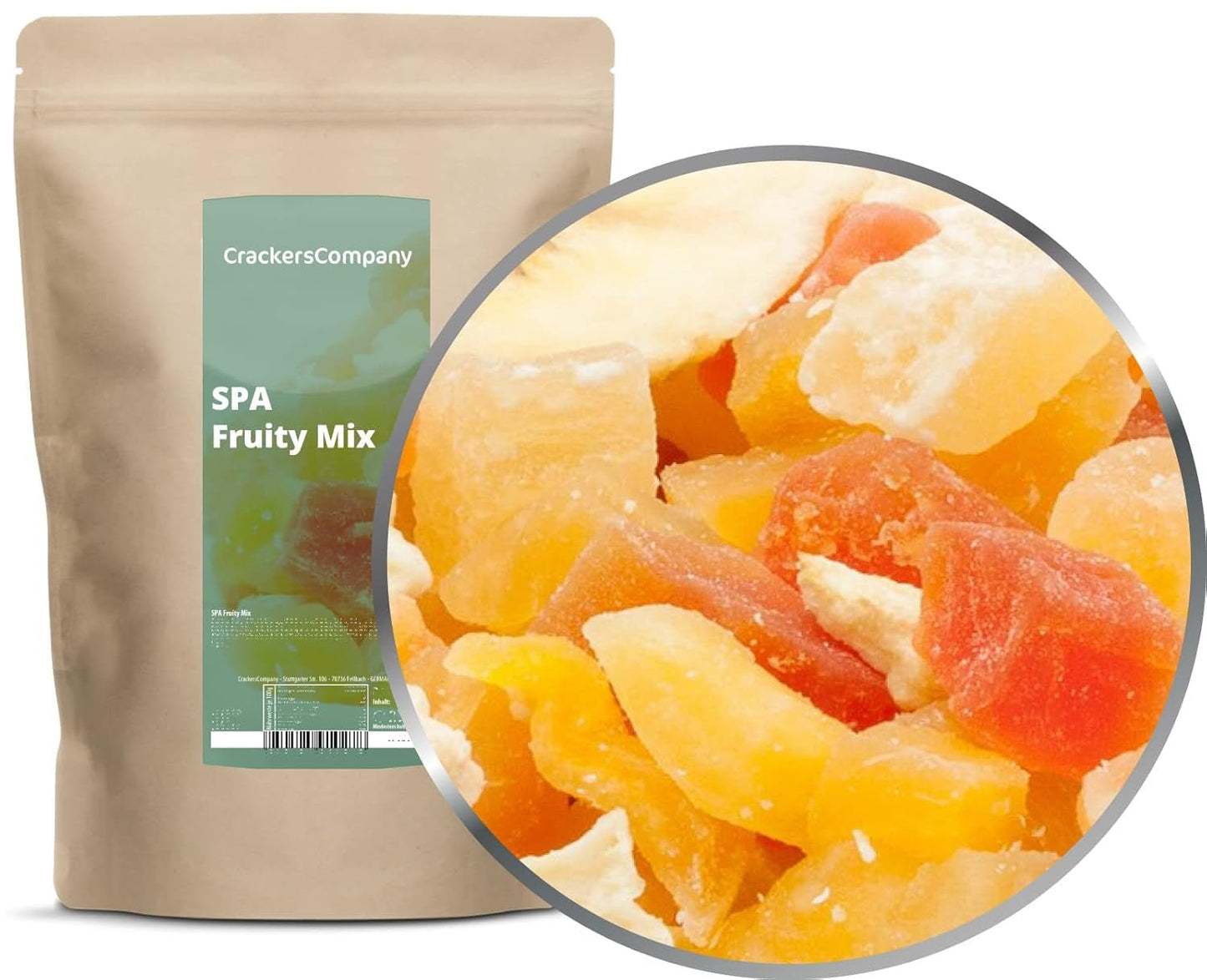 1 x 3 kg Exotische fruitmix Gekonfijte vruchten Stukjes Papaja Mango Watermeloen Ananas Kokosnoot Appel Banaan Vetarm Zoutarm Vegetarisch Glutenvrij Lactosevrij Gedehydrateerde producten Mijn winkel 450 G (Pak van 2)