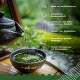 Naturalebio Japanse Sencha-thee - 200 g Biologische groene thee - 100% pure en natuurlijke Sencha groene thee - losse bladeren van de eerste oogst - biologisch product geteeld in Japan