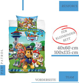 Bettbezug 100X135 40X60 Baumwolle · Compatibel met Paw Patrol Baby Kinderbettwäsche Für Mädchen en Jungen · 2 Teilig · 1 Kissenbezug 40X60 + 1 Bettbezug 100X135 Cm Naty Shop