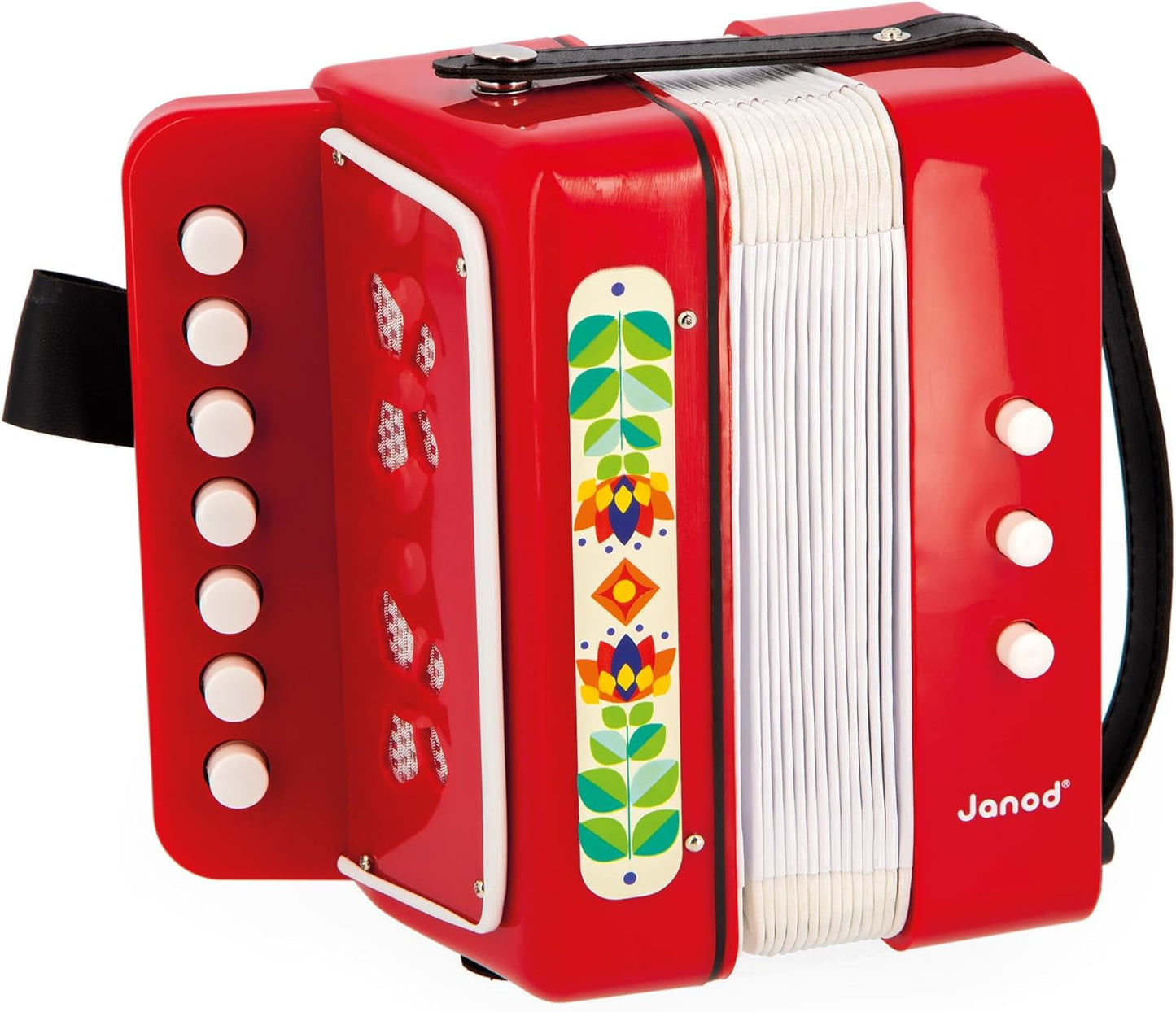 Janod - Accordeon Gioia - Muziekinstrument voor kinderen - Rollenspel en vroeg muzikaal onderwijs - Met riem - Vanaf 3 jaar, J07654 Jucarii Bebe Naty Shop