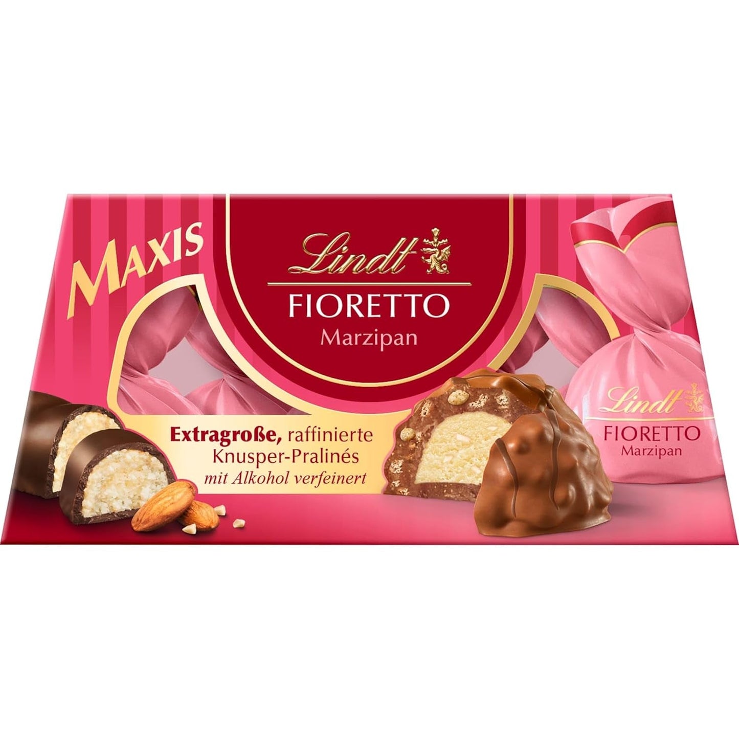Lindt-chocolade | FIORETTO Zabaione cadeauset | 138g | 6 melkchocoladepralines met Zabaione-truffelvulling en knapperige topping, alcoholhoudend | Chocolade geschenk