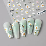 5 Stuks Geprägte Gänseblümchen Nagelsticker Selbstklebend Blumen Nagelaufkleber Gänseblümchen Schmetterling Nagel Sticker Nageldesign Aufkleber Nägel Zubehör Blume Nail Sticker Flower Nail Art Stickers