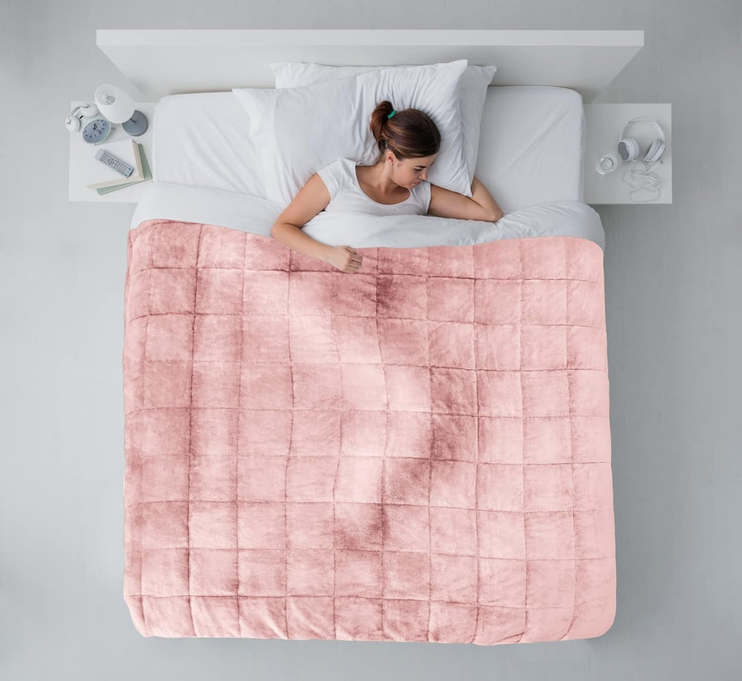 Emma Barclay verzwaarde sherpadeken, 127 x 152 cm, zachtroze Emma Barclay bedden en dekens