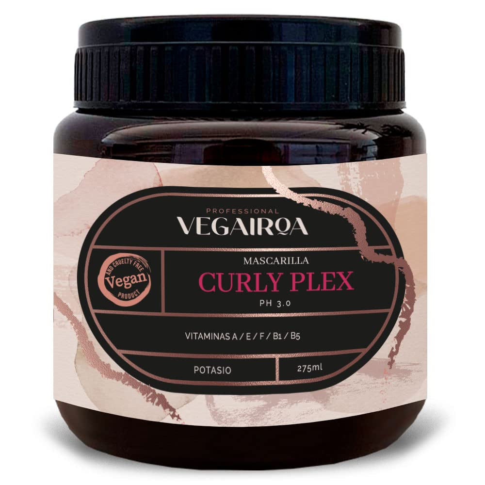 VEGAIROA - Curly Plex Mask - Masker voor gedefinieerde krullen zonder kroezen - Diep hydraterende verzorging - Voor krullend of golvend haar - Professioneel veganistisch kappersproduct - 300ml Naty Shop Haarmasker Standaard titel