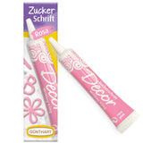 Günthart Backdecor 25 g Suiker met letters GOUD Voor alle desserts in gouden kleur Van suiker voor mooie letters en designs, 1 pakje (25 g)