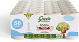 Grazie natuurlijk toiletpapier, Econatural, 56 rollen, Fibrepack gerecycleerd toiletpapier, 100% ecologisch, milieuvriendelijk, ecolabel gecertificeerd en FSC gerecycleerd, gemaakt in Italië