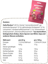 HAFERVOLL Minis Koolzaad en Banaan 8x 65g - Gecertificeerd biologisch, met honing, zonder toegevoegde suikers, perfect om te delen