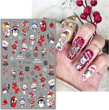 JMEOWIO Nagelsticker Weihnachten 10 Blatt Nail Art Sticker Selbstklebend Nagelaufkleber Schneeflocke Winter Urlaub Süß Decoratie Nageldesign Zubehör
