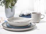CreaTable, 21016, moderne Scandic blauw-grijze serie, 16-delige serviesset, porseleinen combiservies, vaatwasmachine- en magnetronbestendig, kwaliteitsfabricage