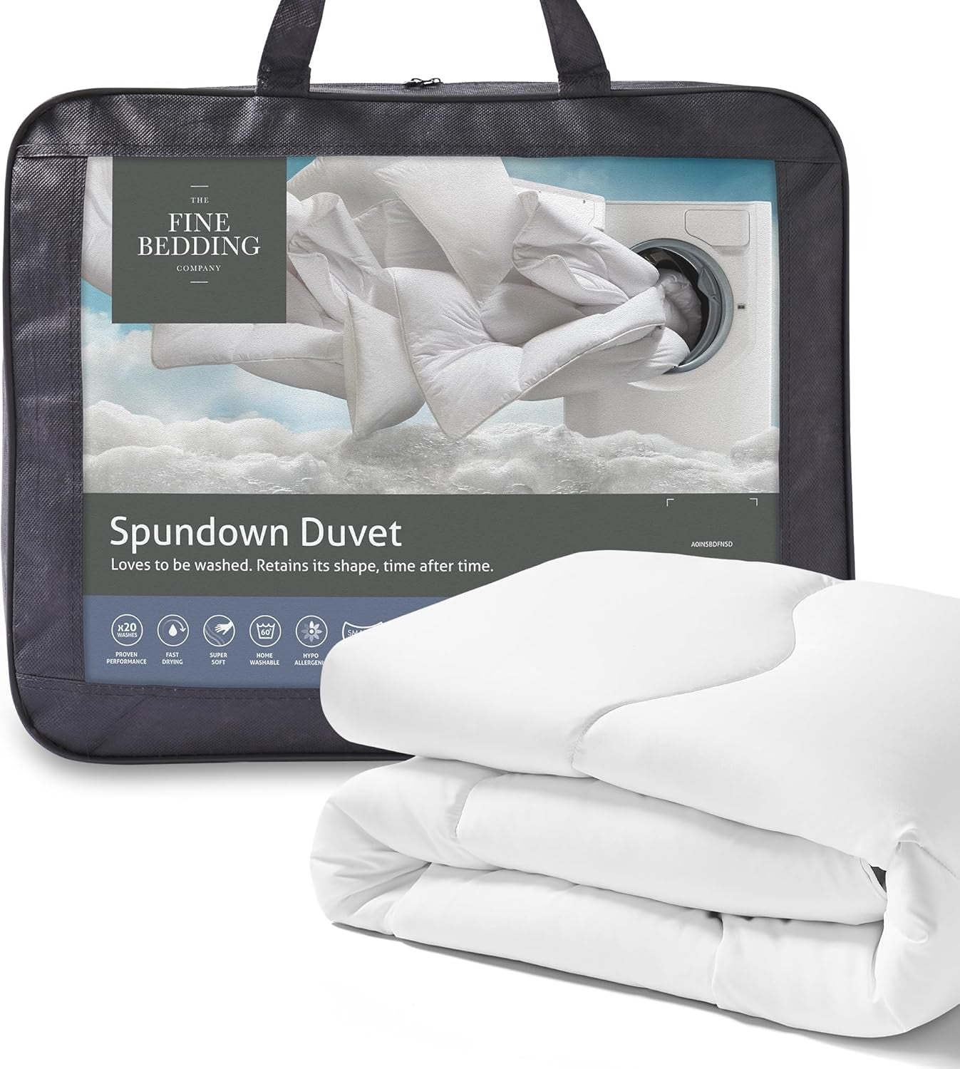 Dubbel Spundown dekbed 4,5 Tog Lichtgewicht hypoallergeen Warm wasbaar zomerdekbed Tweepersoonsbed Luxe hotelkwaliteit hoes met onze gerecyclede materialen Naty Shop Zomerdekbedden en dekbedden (4,5 Tog) Tweepersoonsbed
