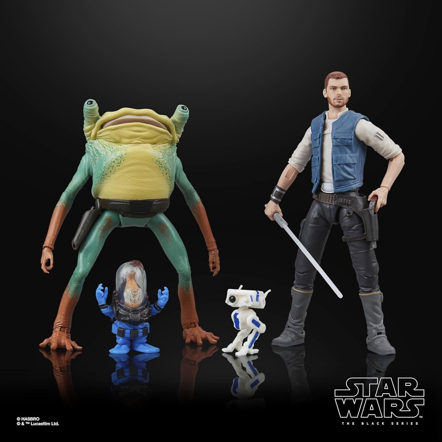 Star Wars Black Series Cal Kestis, Turgle & Skoova Stev, Star Wars Jedi: Survivor verzamelbare actiefiguren (schaal 15 cm) Actiefiguren Naty Shop