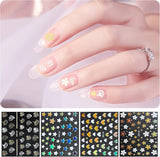 3D Nagelsticker Aurora 30 Blatt Gold Nail Art Sticker Selbstklebend Nagelaufkleber Holografisches Stern Herz Decoratie Nageldesign Zubehör