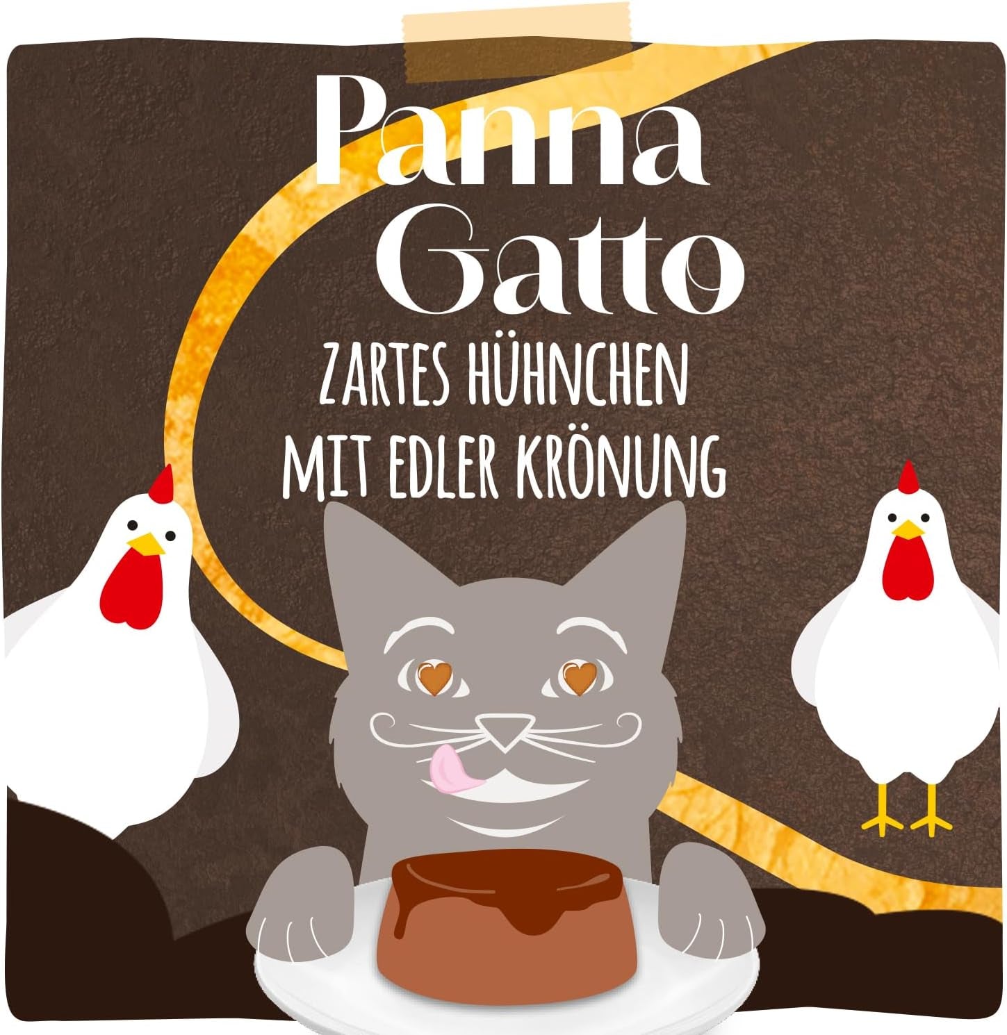 MjAMjAM - Premium natvoer voor katten - Panna Gatto - malse kip met een edele topping, verpakking van 12 (2x80g), graanvrij