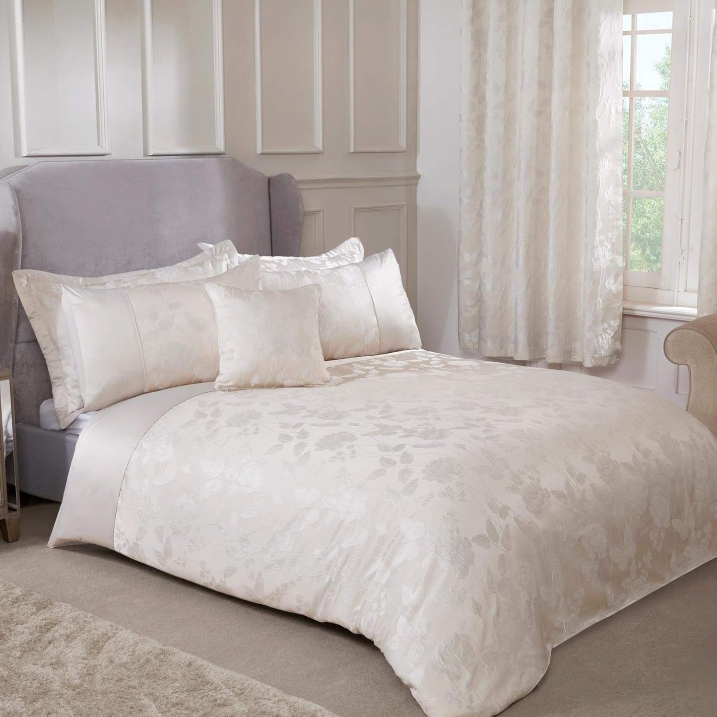Emma Barclay Butterfly Meadow dekbed voor kingsize bed, 100% polyester, crèmekleur Dekbedden en dekbedden Naty Shop