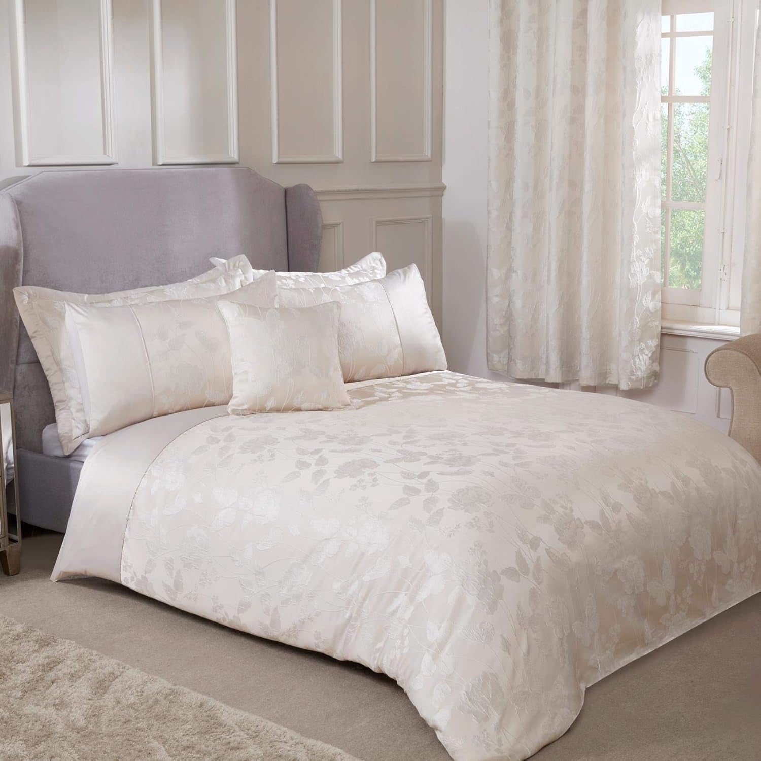 Emma Barclay Butterfly Meadow dekbed voor kingsize bed, 100% polyester, crèmekleur Dekbedden en dekbedden Naty Shop