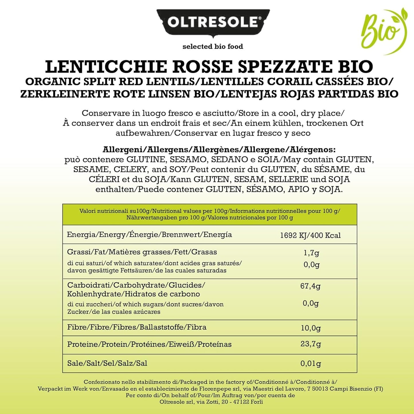 Biologische gekraakte rode linzen 5kg Biologische gepelde en gebarsten peulvruchten Geen weken nodig Bron van eiwitten en vezels Economy Pack