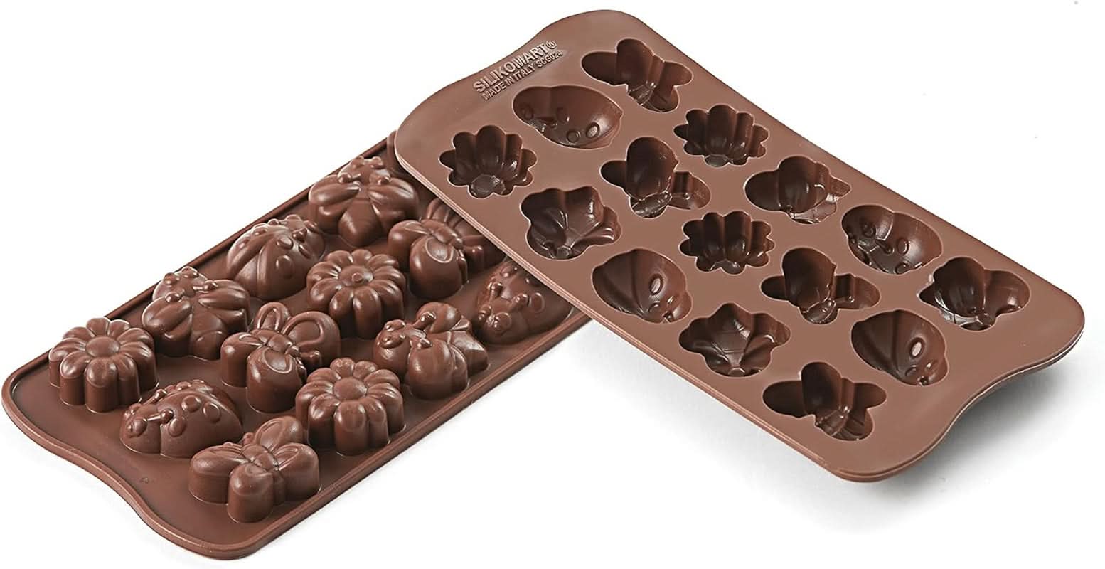 Silikomart 199199, mal voor chocolade, Lentemodel, 15 pralines, Brown Kitchen Naty Shop