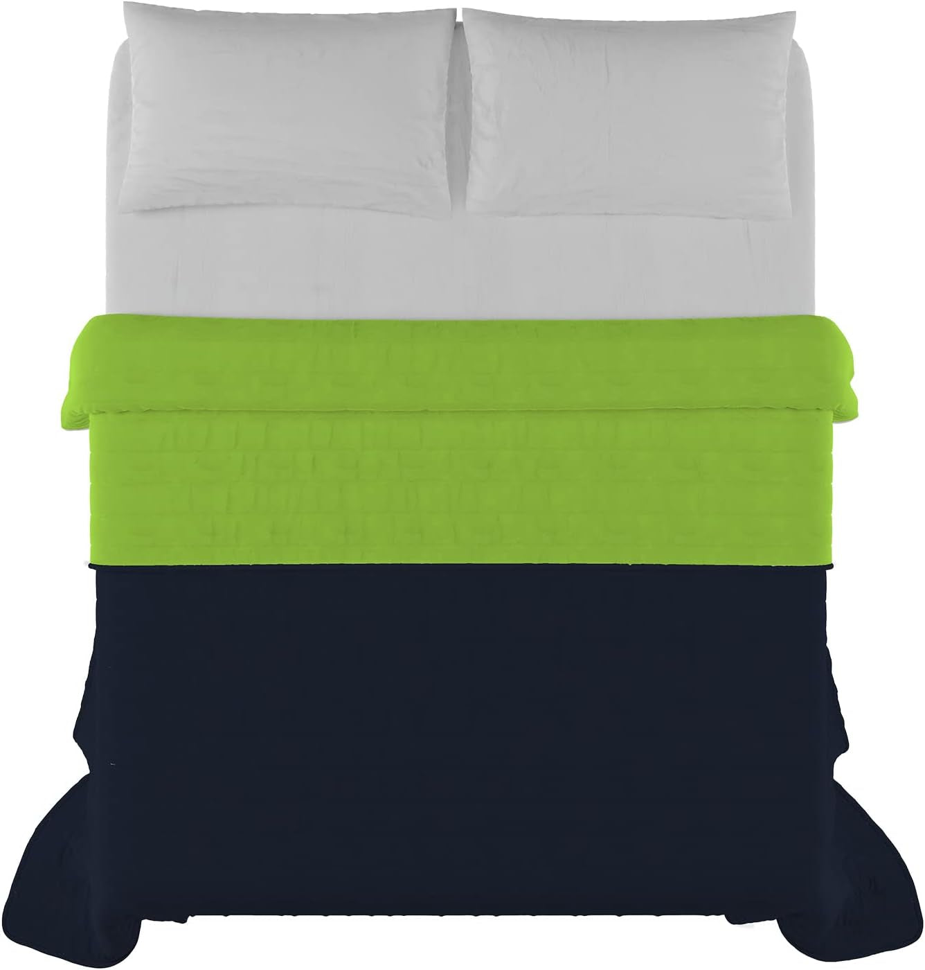 Elegant dekbed voor tweepersoonsbed 260 X 270 cm Donkerblauw/Appelgroen Bedden en dekbedden Besuche den Italian Bed Linen-Store