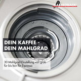 GASTROBACK espressomachine met molen inclusief melkkannetje, aandrukker en RVS portafilter - Barista espressomachine met melkopschuimer - Espressomachine met 30 maalstanden